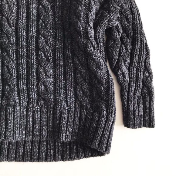 Old Navy gray cable knit cowl neck sweater EUC 18-24 months - Picture 3 of 5